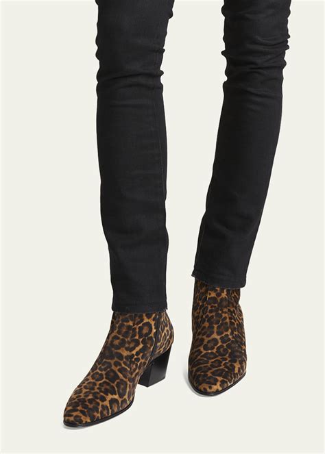 ysl leopard mens shoes|saint laurent men's boots.